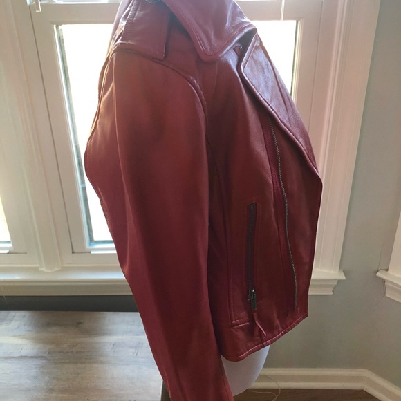 Red True Religion Lamb Leather Jacket size XS - Picture 11 of 16